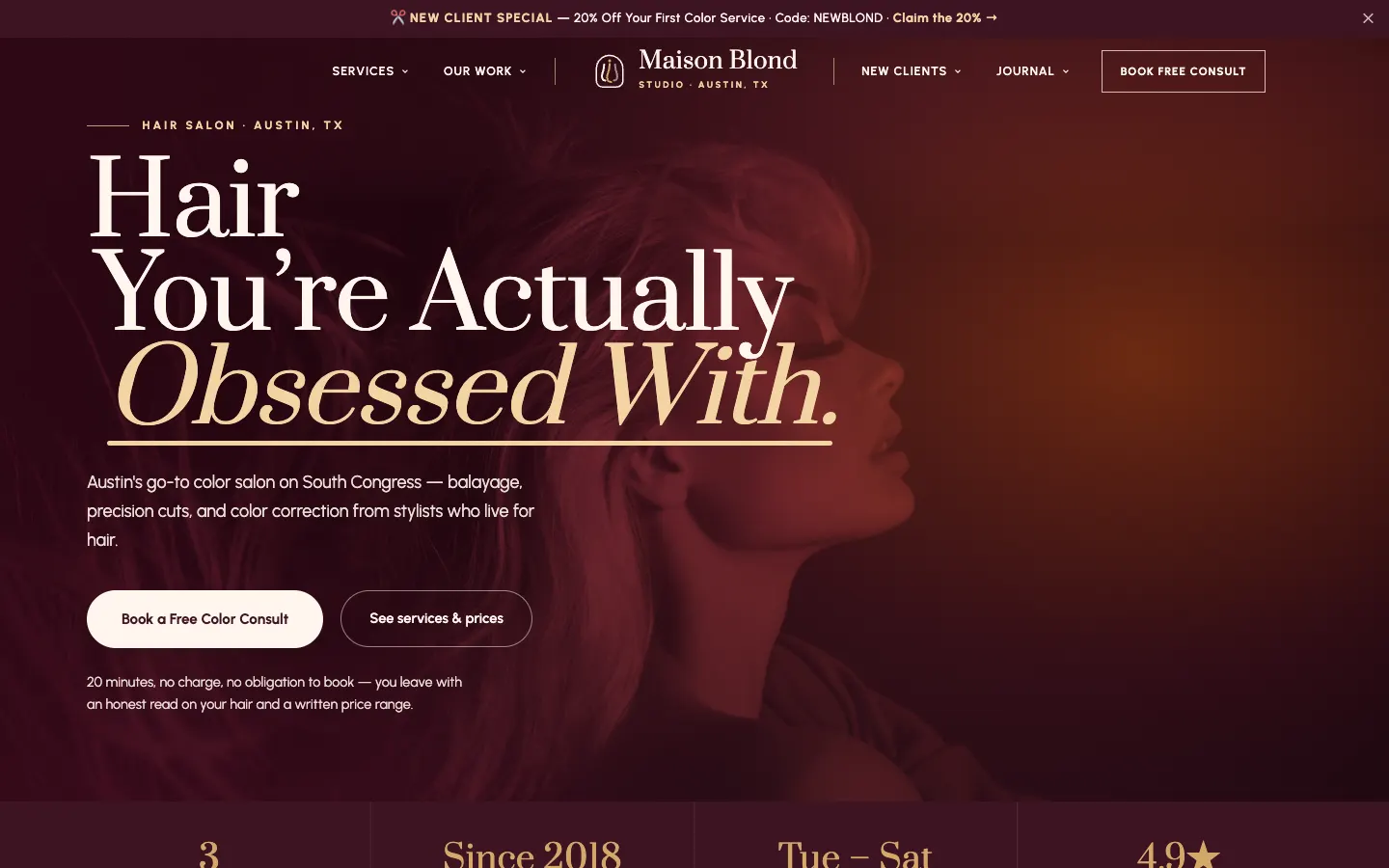 Maison Blond Studio website